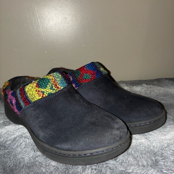 Dansko brittany womens size 38 shoes Gray Rainbow suede slip on comfort slippers - Picture 1 of 7